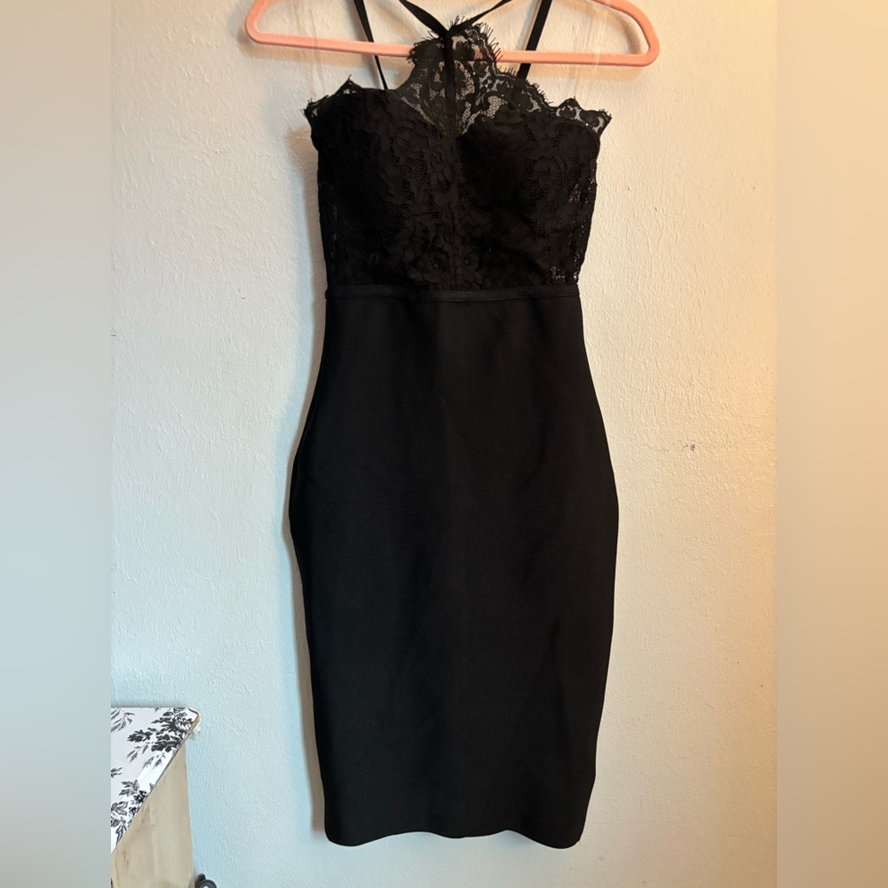 Chic Strapless Black Lace Dress